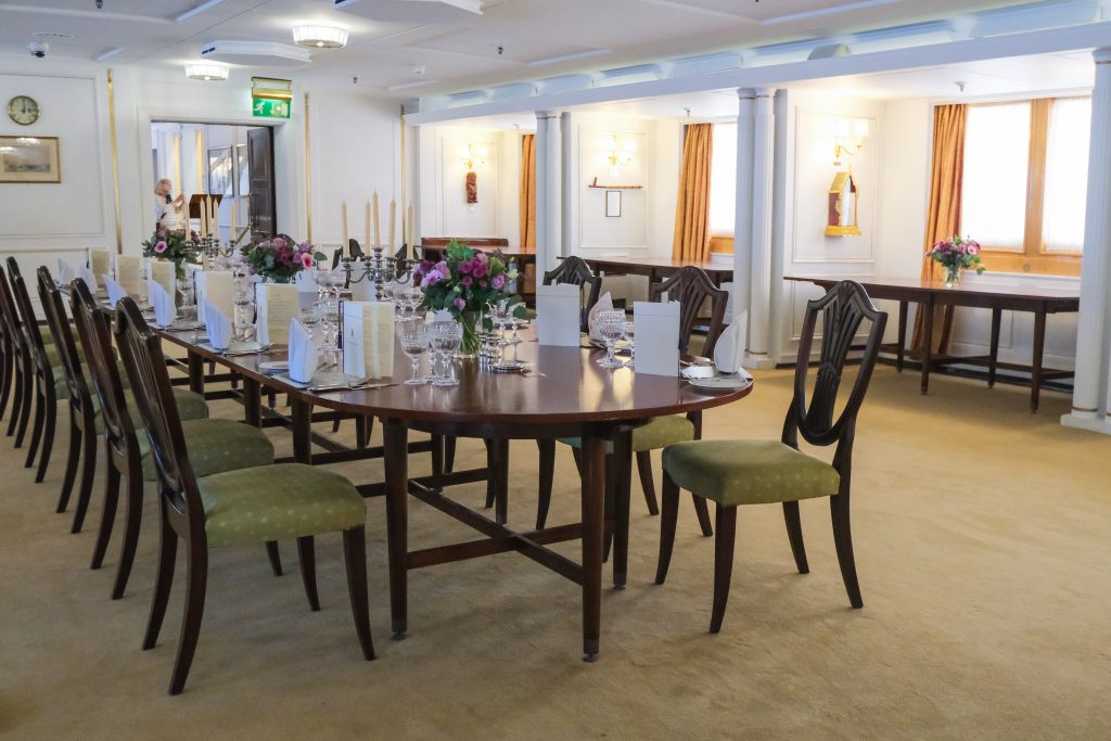 Dinning room on the Royal Britannia 