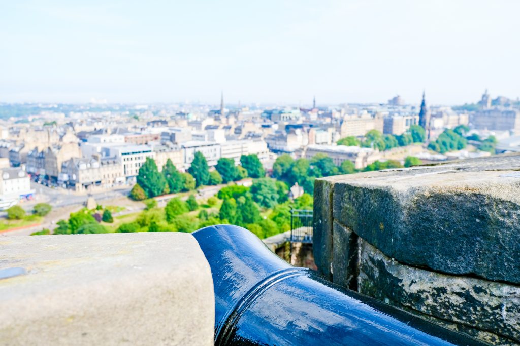 View by the Cannons at Edinburgh Castle of Edinburgh