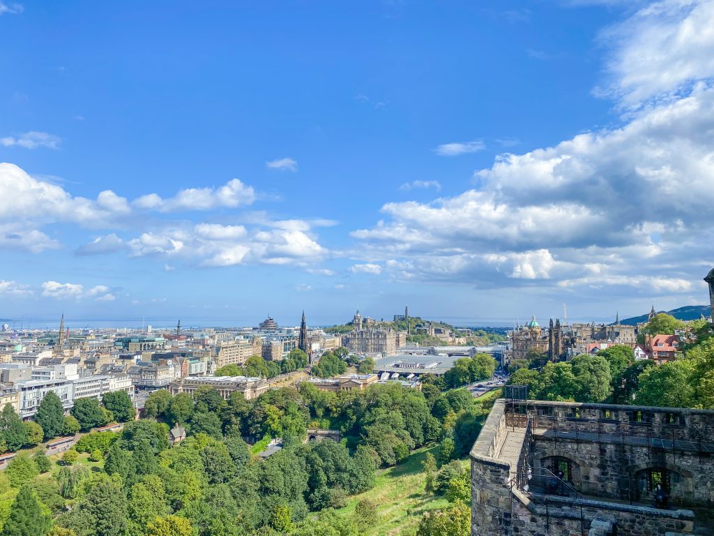View from Edinburgh Castle of the city
