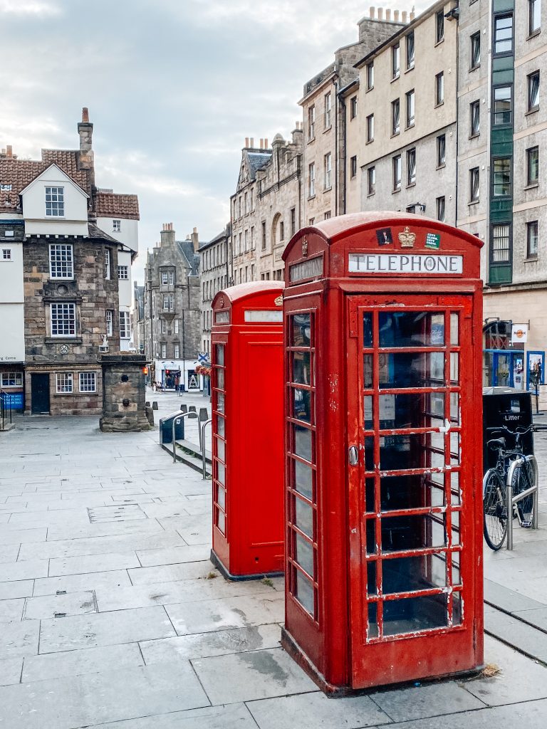 Telephones on the Royal Mile in Edinburgh