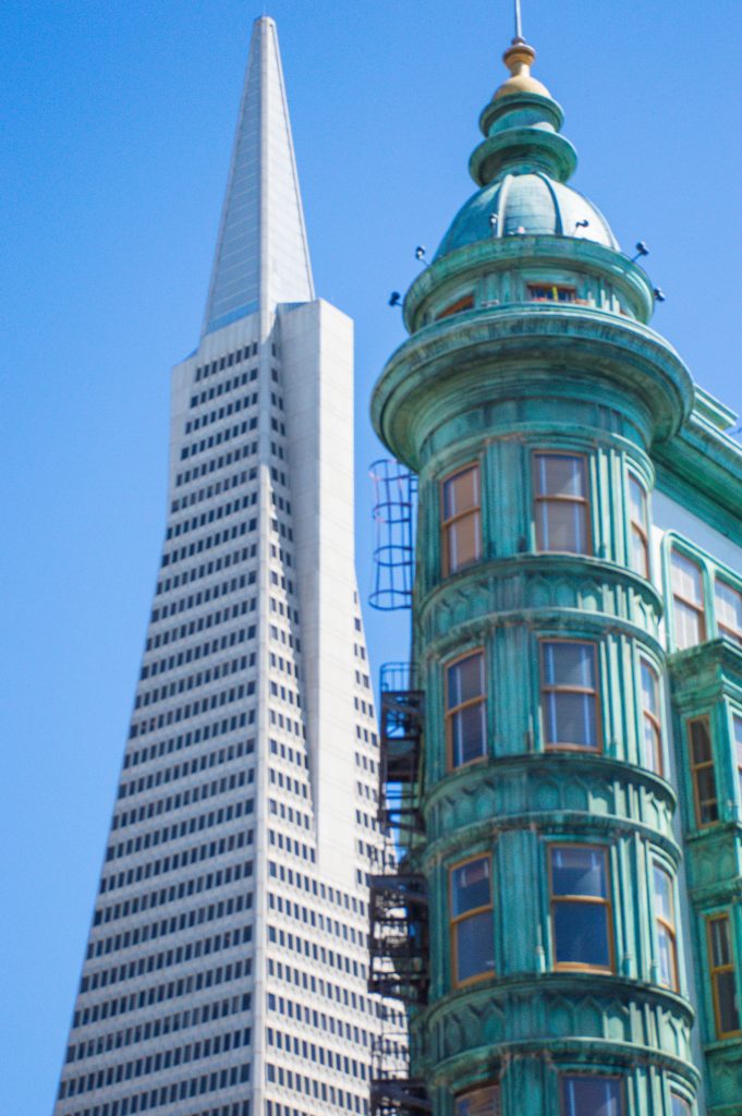 North Beach with the Transamerica Pyramid in San Francisco 