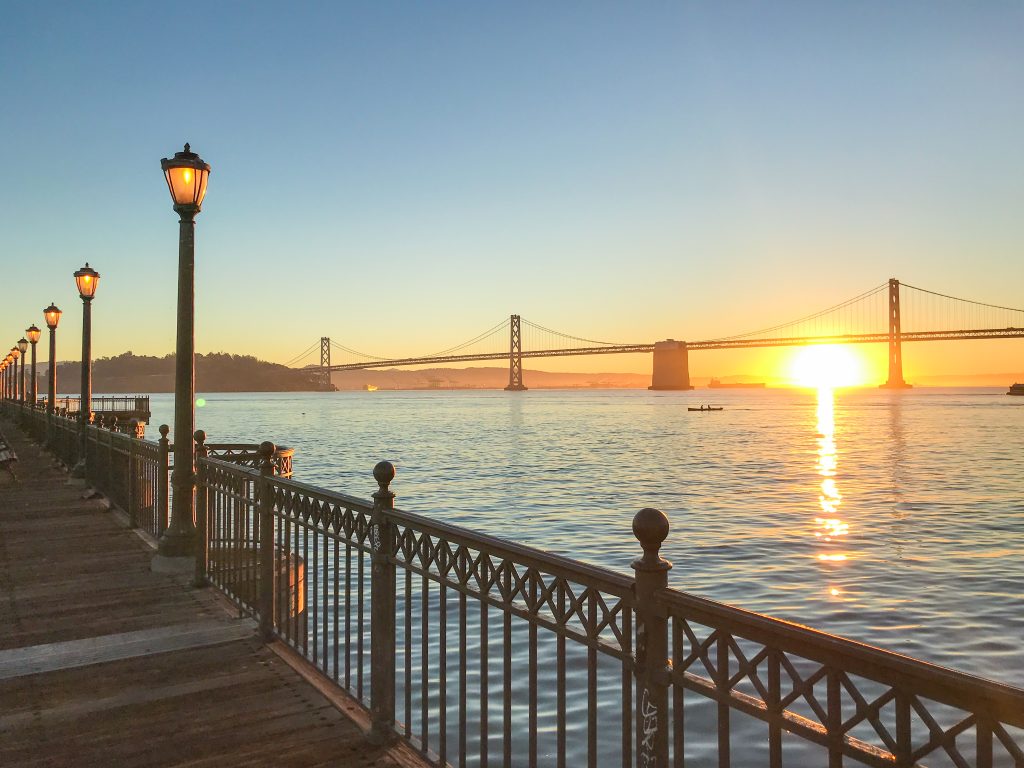 Bay Bridge at Sunrise in San Francisco