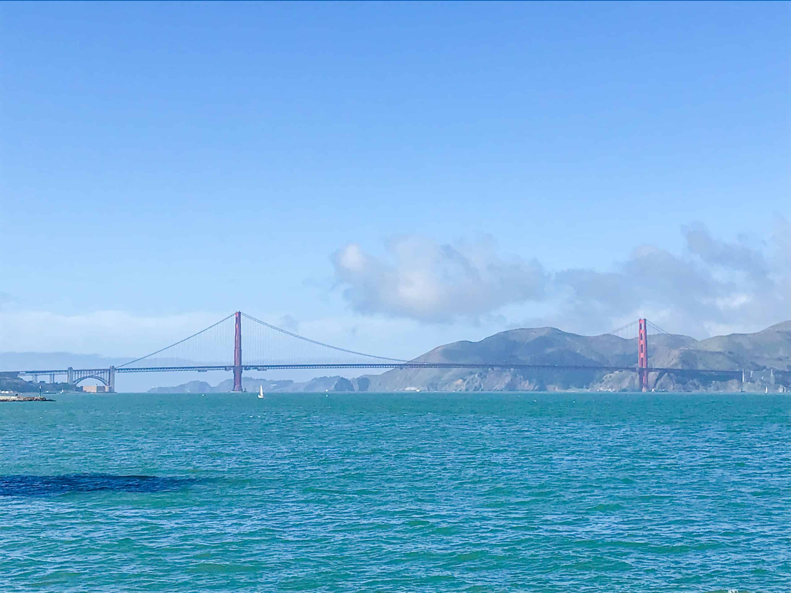 Span of the Golden Gate Bridge from the Bay