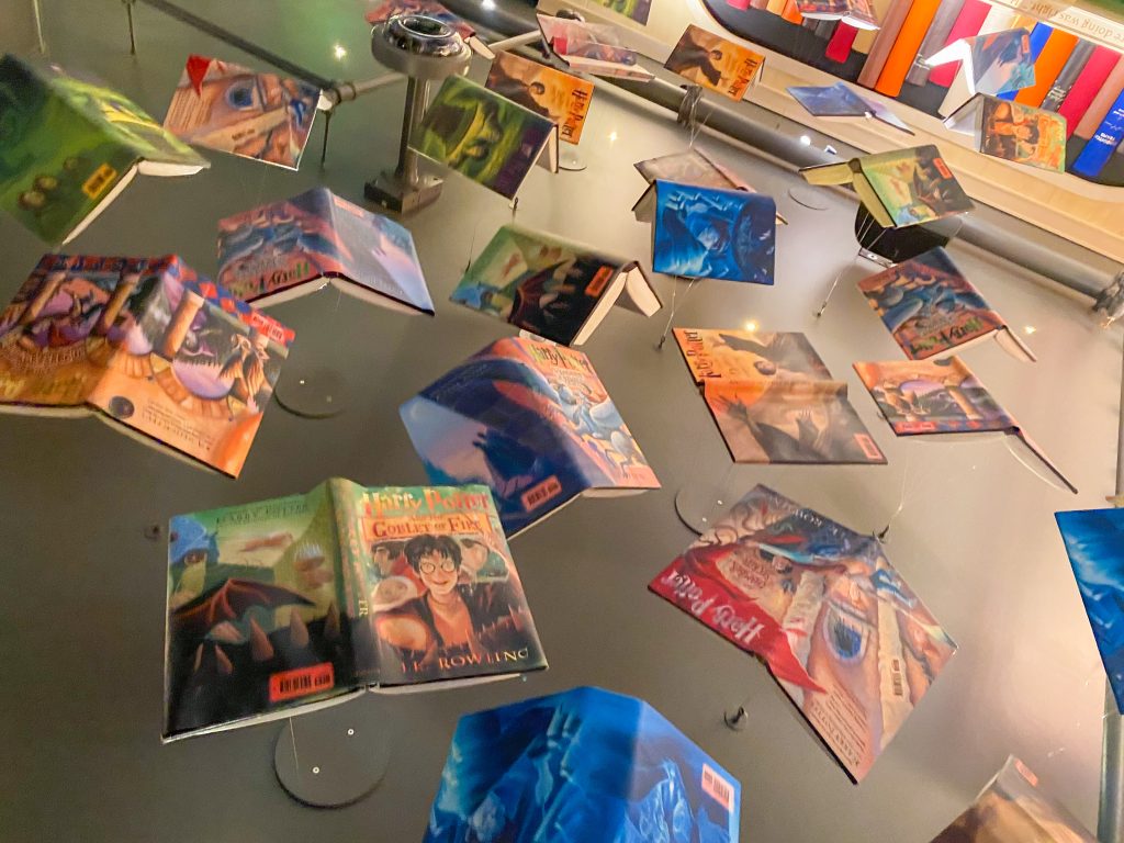 Flying books at the Harry Potter store in NYC